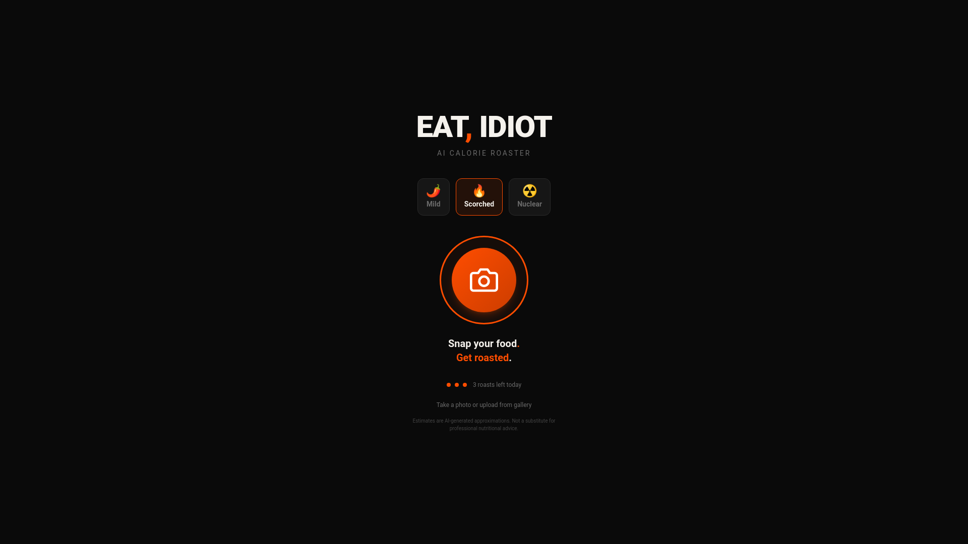 website screenshot of https://eatidiot.com
