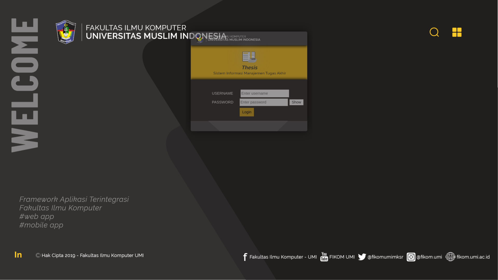 website screenshot of https://thesis.fikom.app/