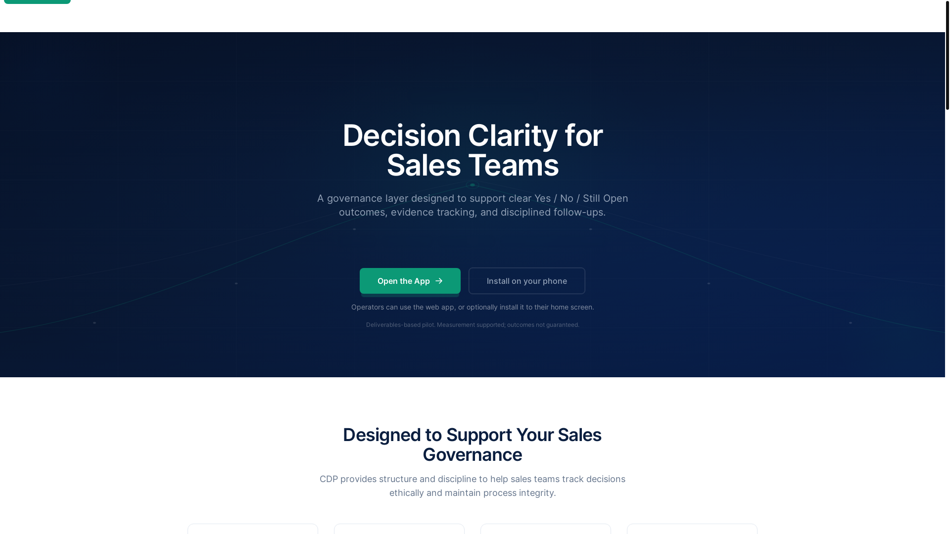 website screenshot of https://cdp-governance.com/