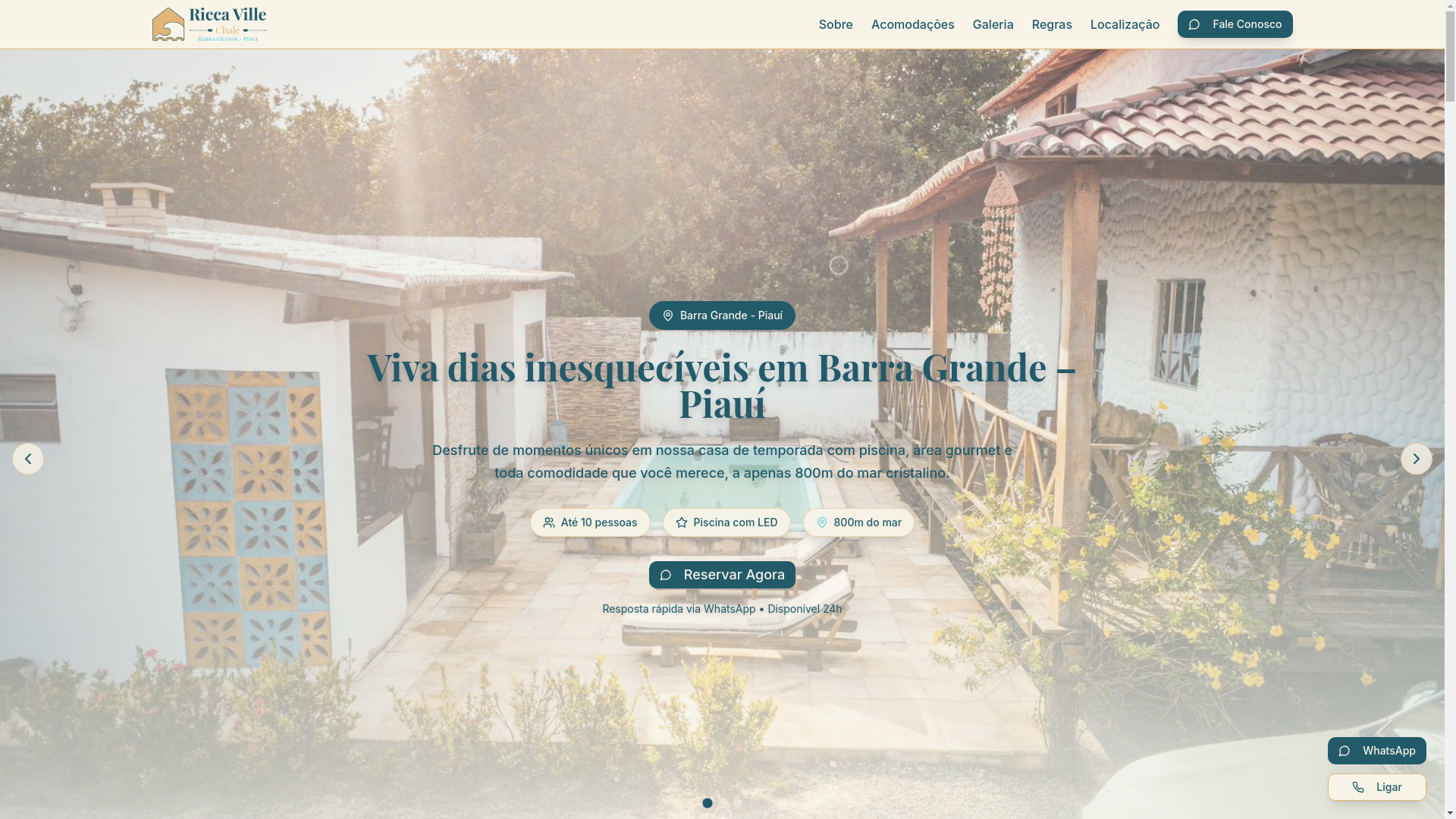 website screenshot of https://riccaville.com.br/