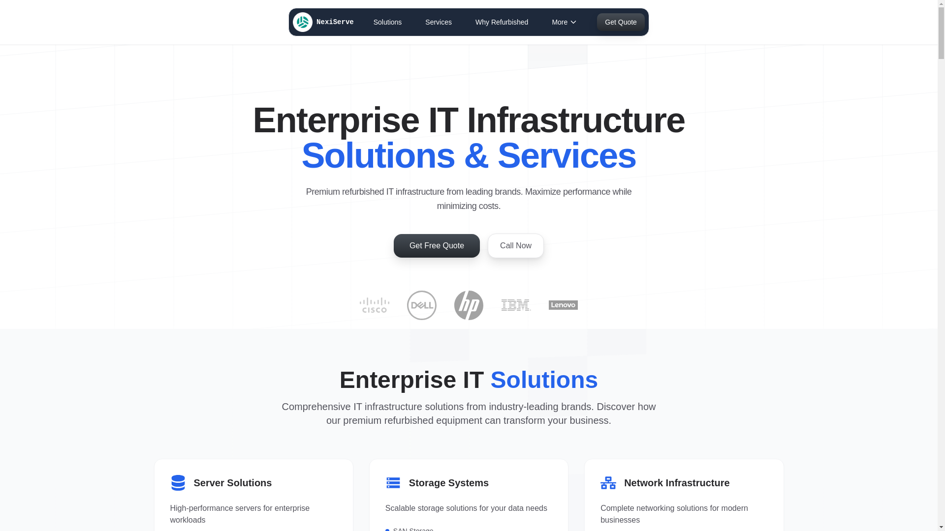 website screenshot of https://nexiserve.pages.dev/