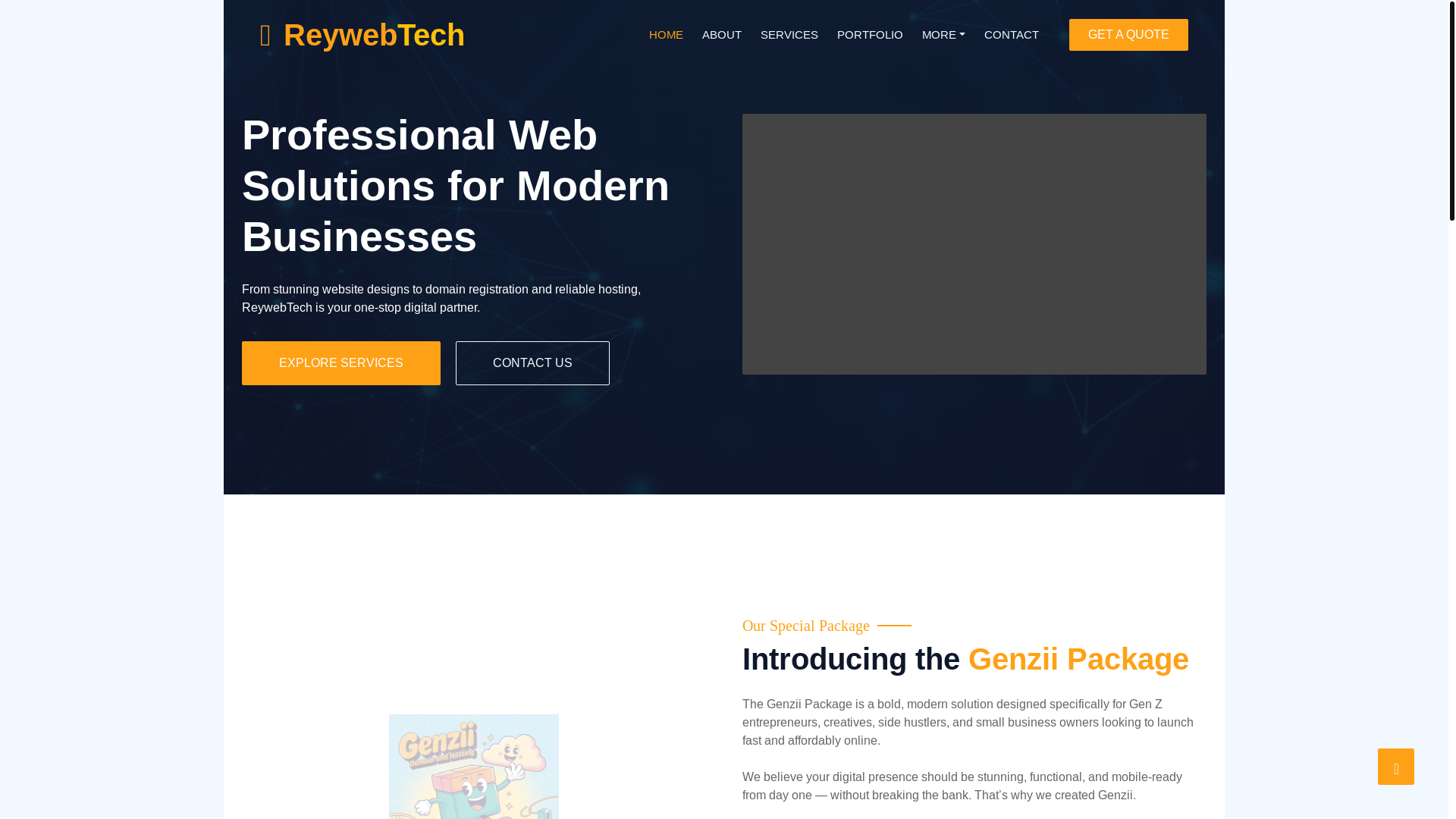 website screenshot of https://reywebtech.co.ke/
