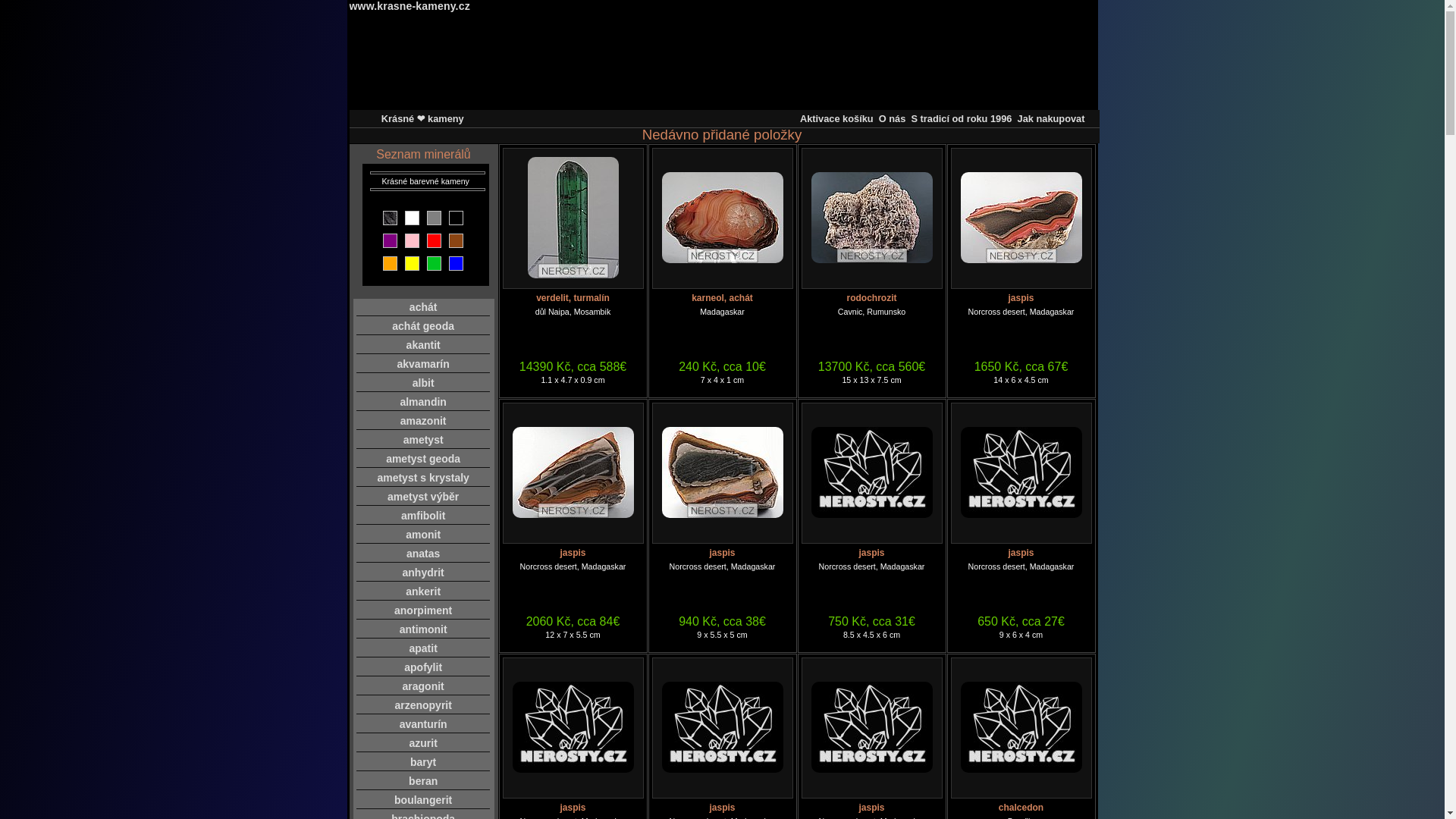 website screenshot of https://hezke-kameny.cz/