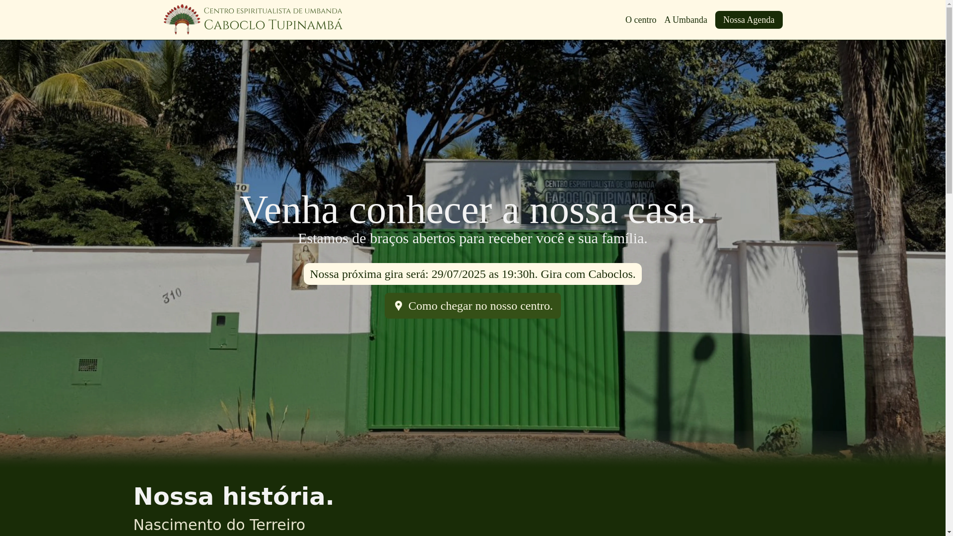 website screenshot of https://centrocaboclotupinamba.com.br/