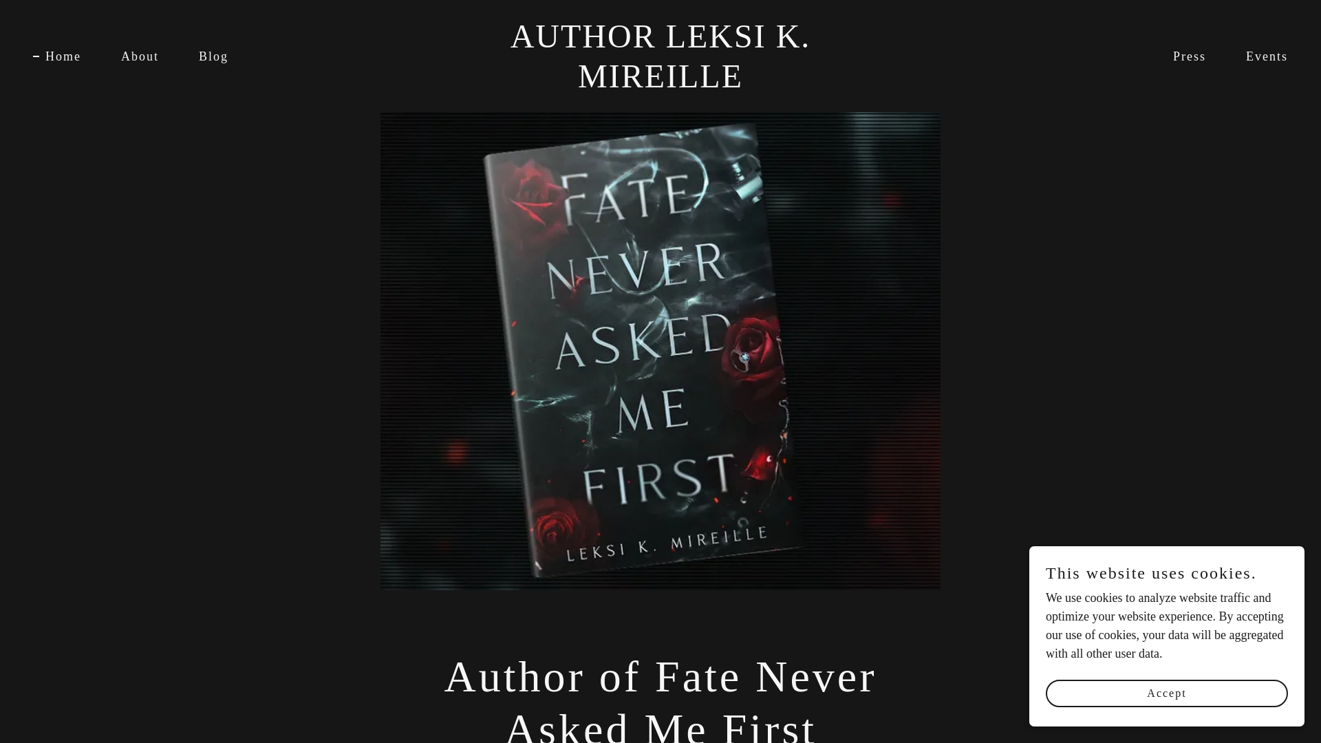 website screenshot of https://authorleksimireille.com/