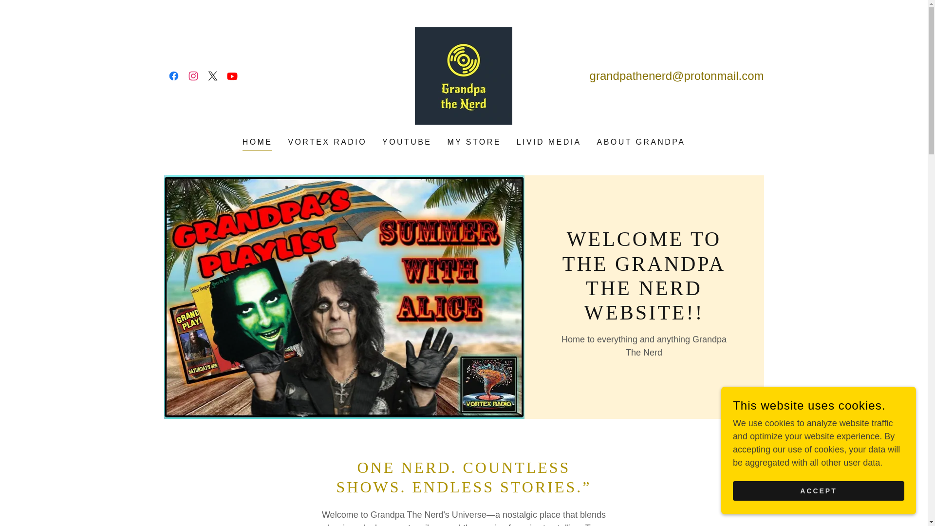website screenshot of https://grandpathenerd.com/