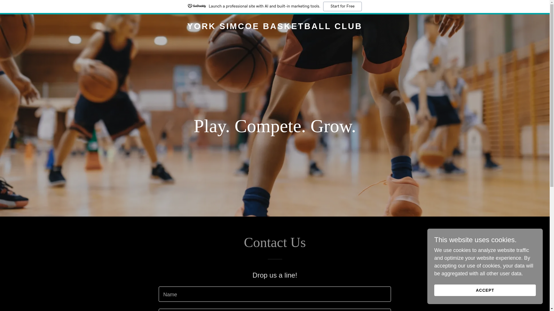 website screenshot of https://yorksimcoebasketball.com/