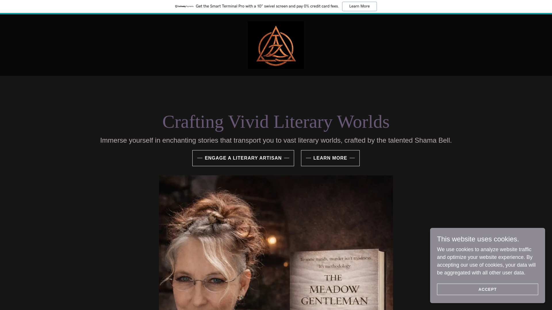 website screenshot of https://shamabellnovelist.com/