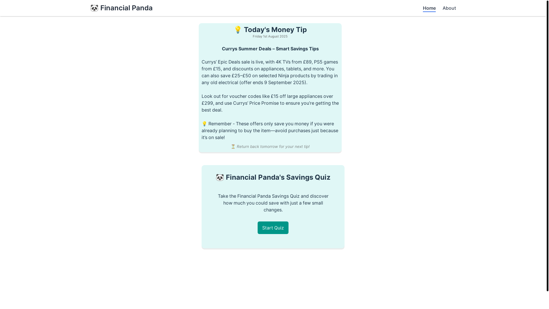website screenshot of https://financialpanda.co.uk/