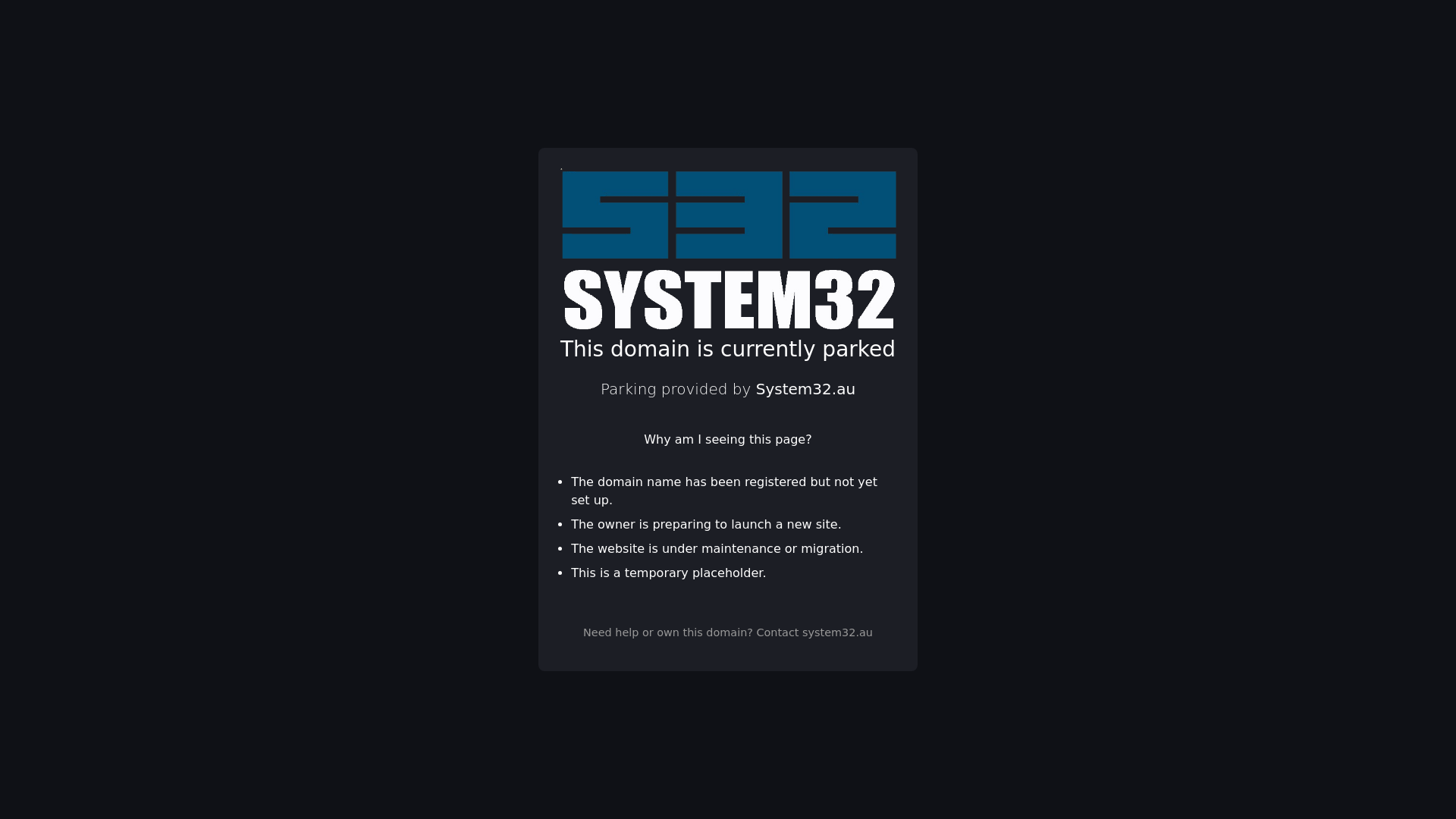 website screenshot of https://webspace.au/