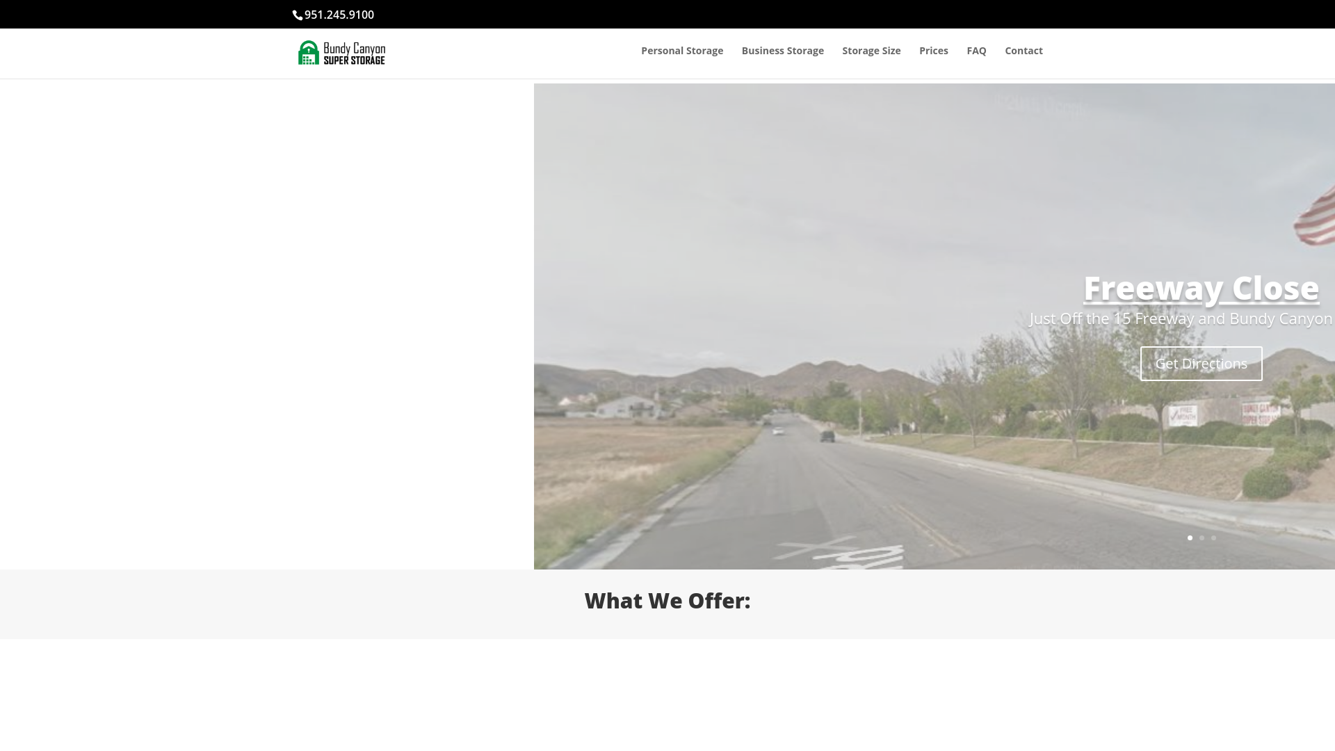 website screenshot of https://bundycanyonsuperstorage.org