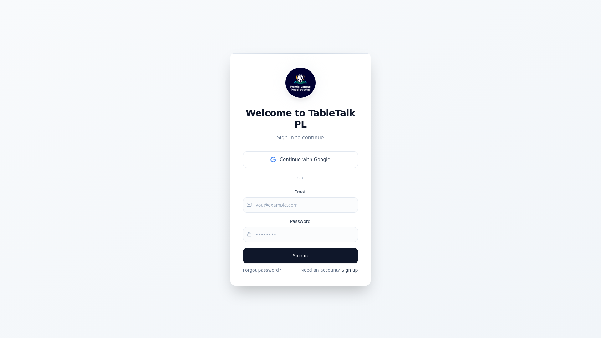 website screenshot of https://mystandings.app/