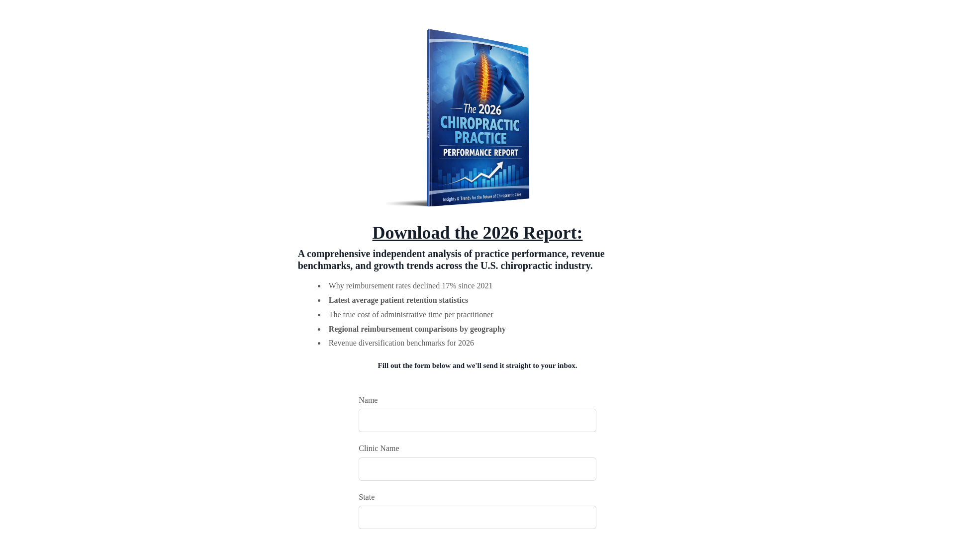 website screenshot of https://thechiroreport.com/