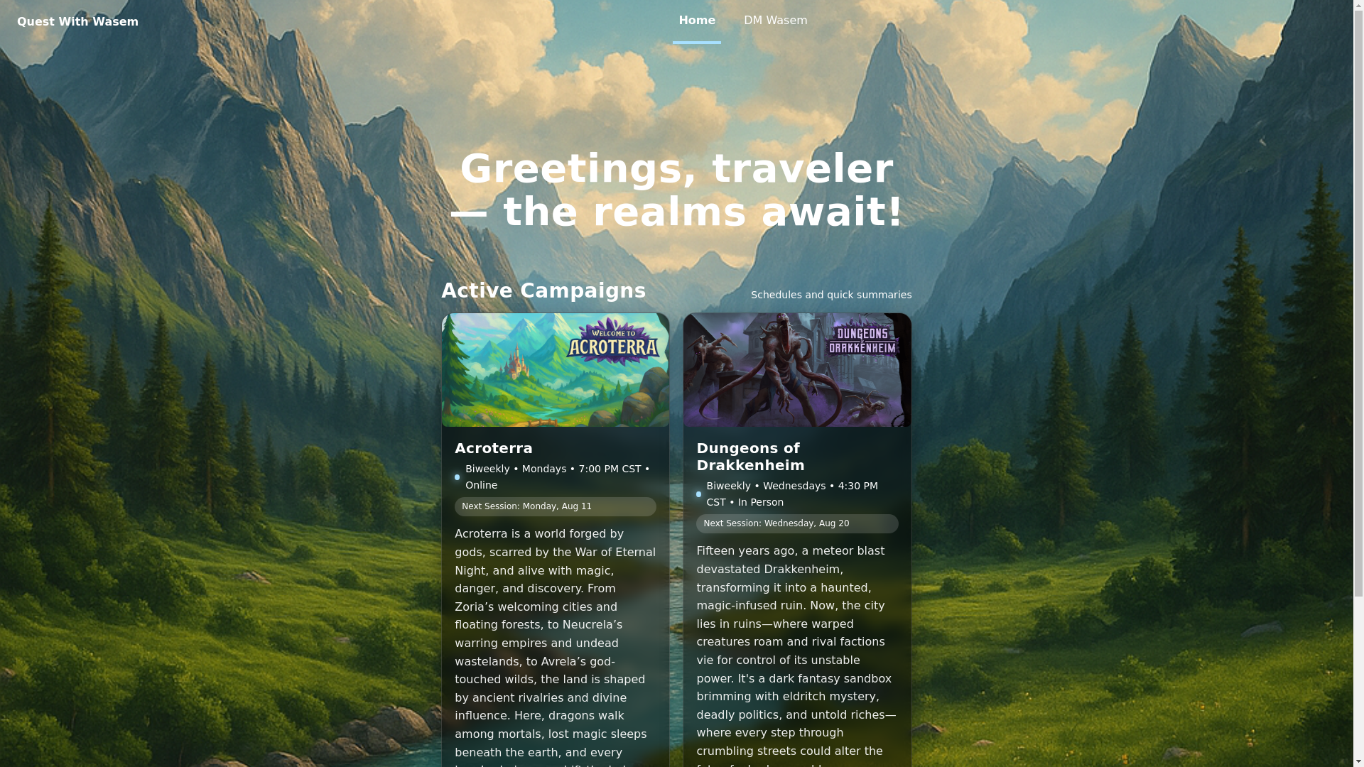 website screenshot of https://questwithwasem.com/