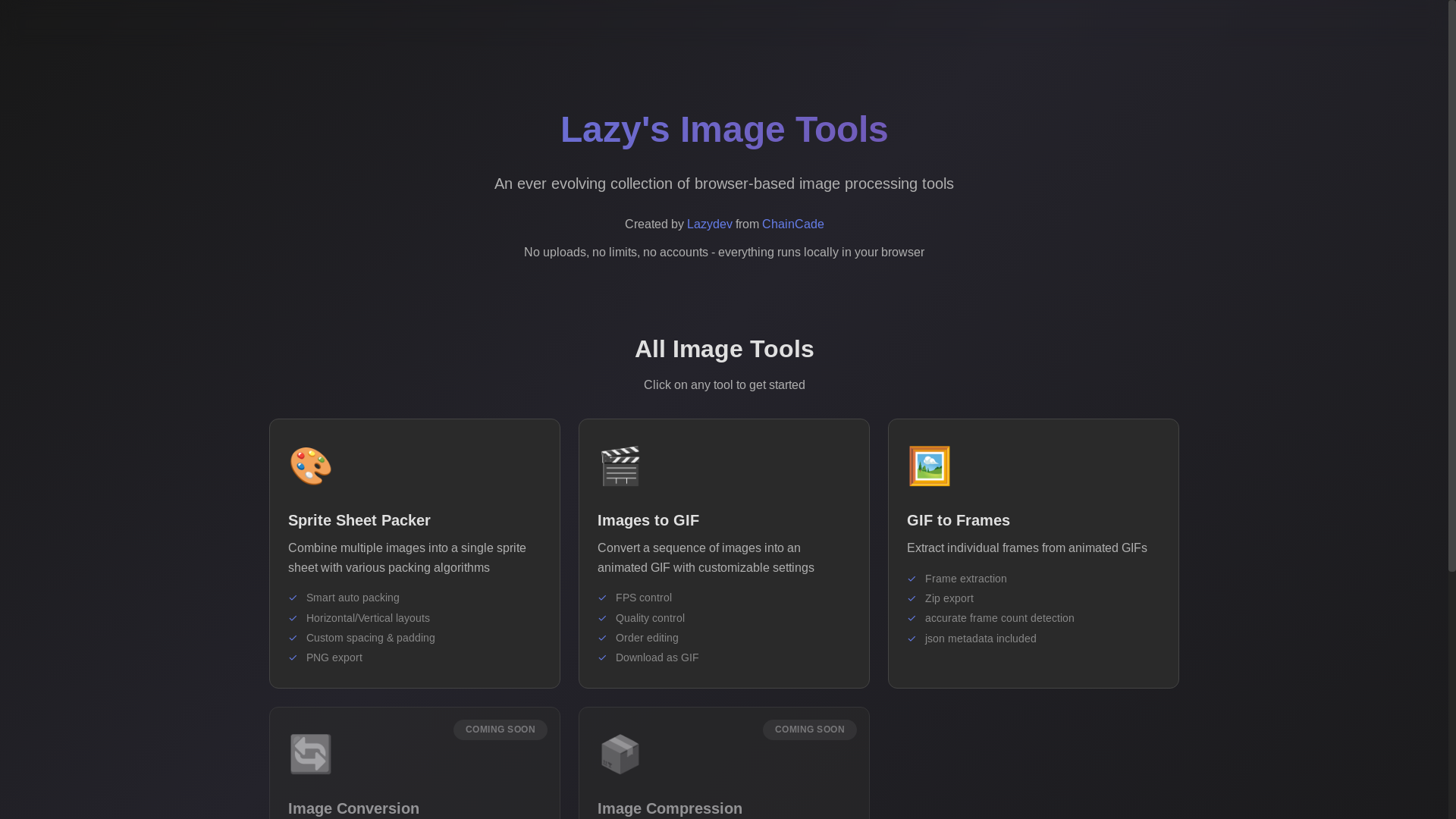 website screenshot of https://lazy-image-tools.pages.dev/