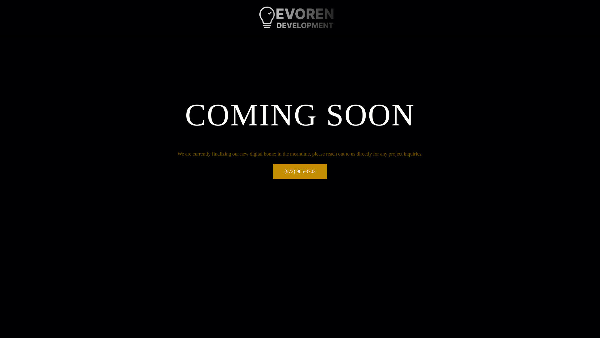 website screenshot of https://evorendevelopment.net/
