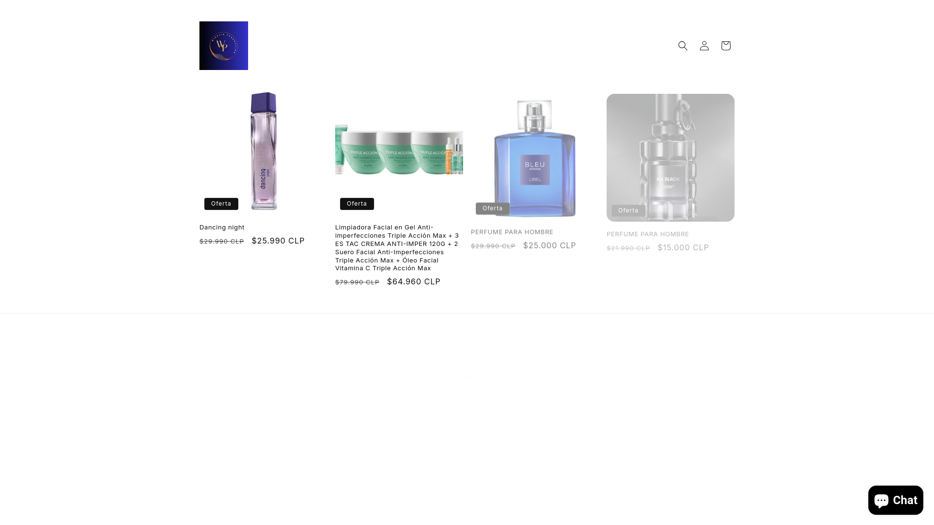 website screenshot of https://widelinproduction.store/