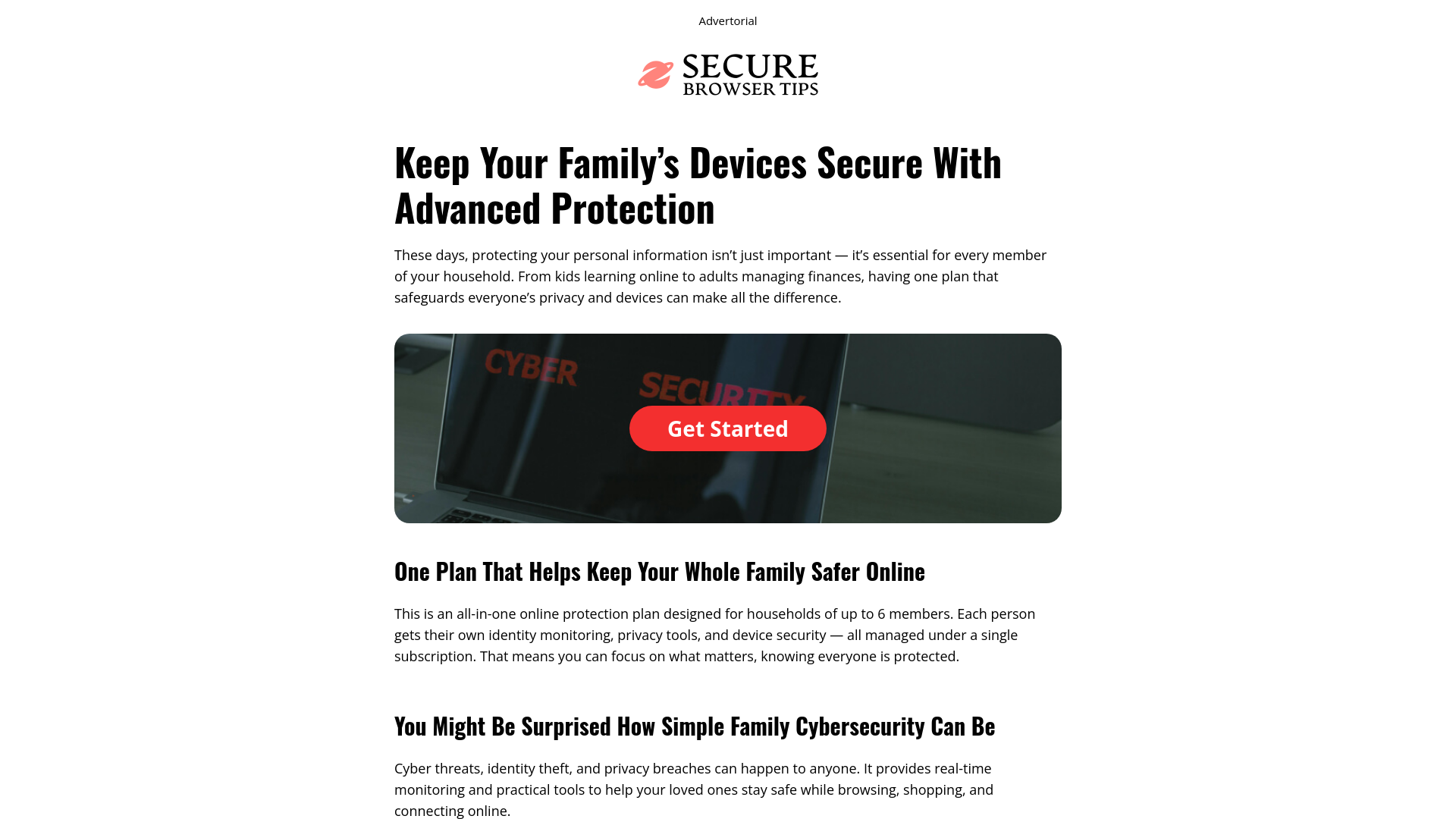 website screenshot of https://www.securebrowsetips.com