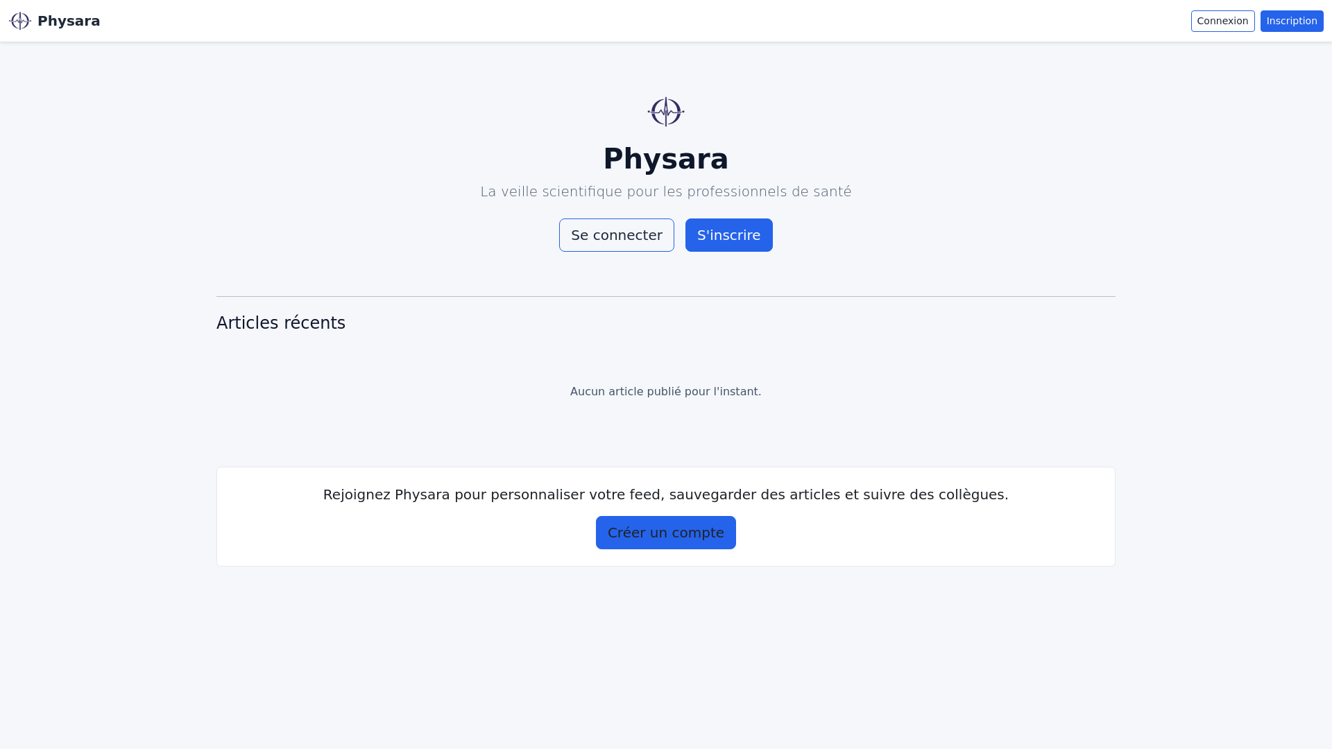 website screenshot of https://physara.fr/