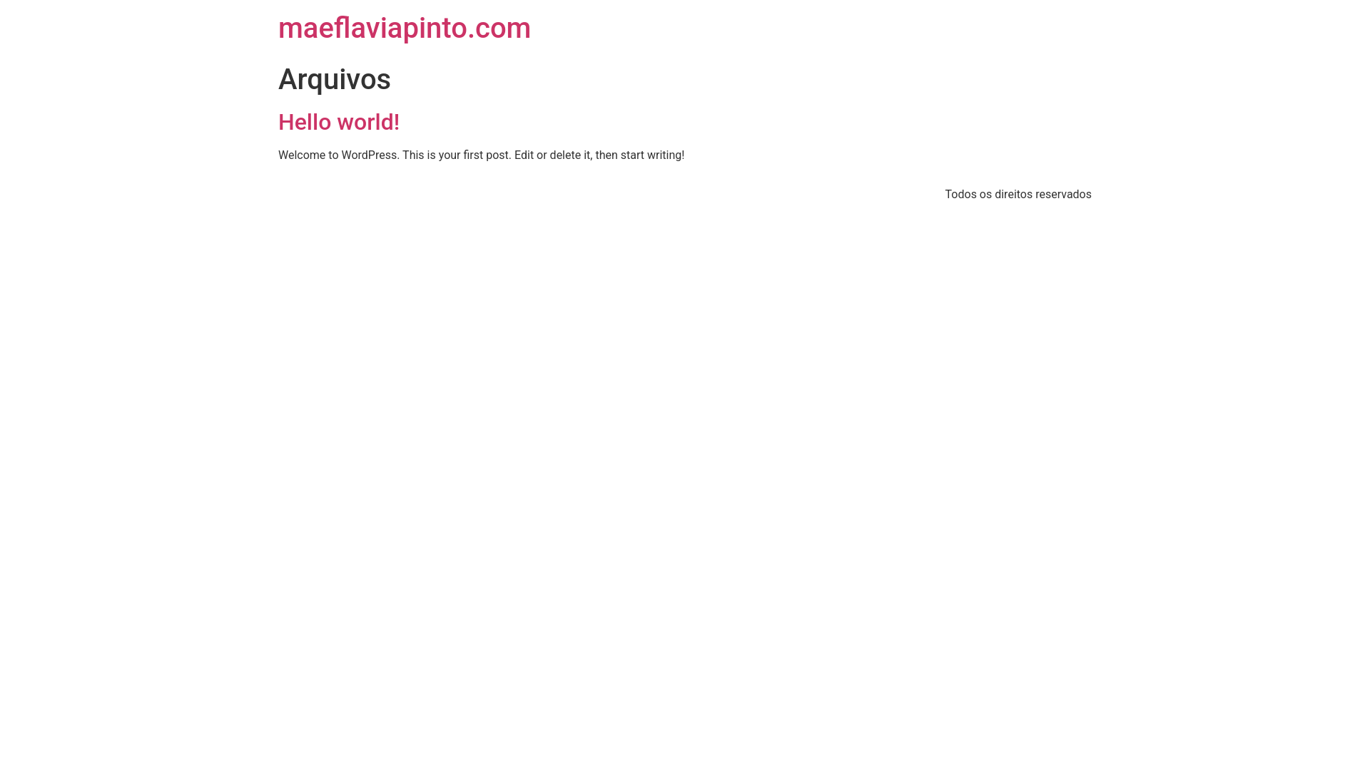 website screenshot of https://maeflaviapinto.com/