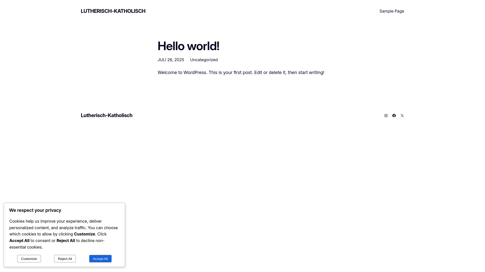 website screenshot of https://lutherisch-katholisch.de/