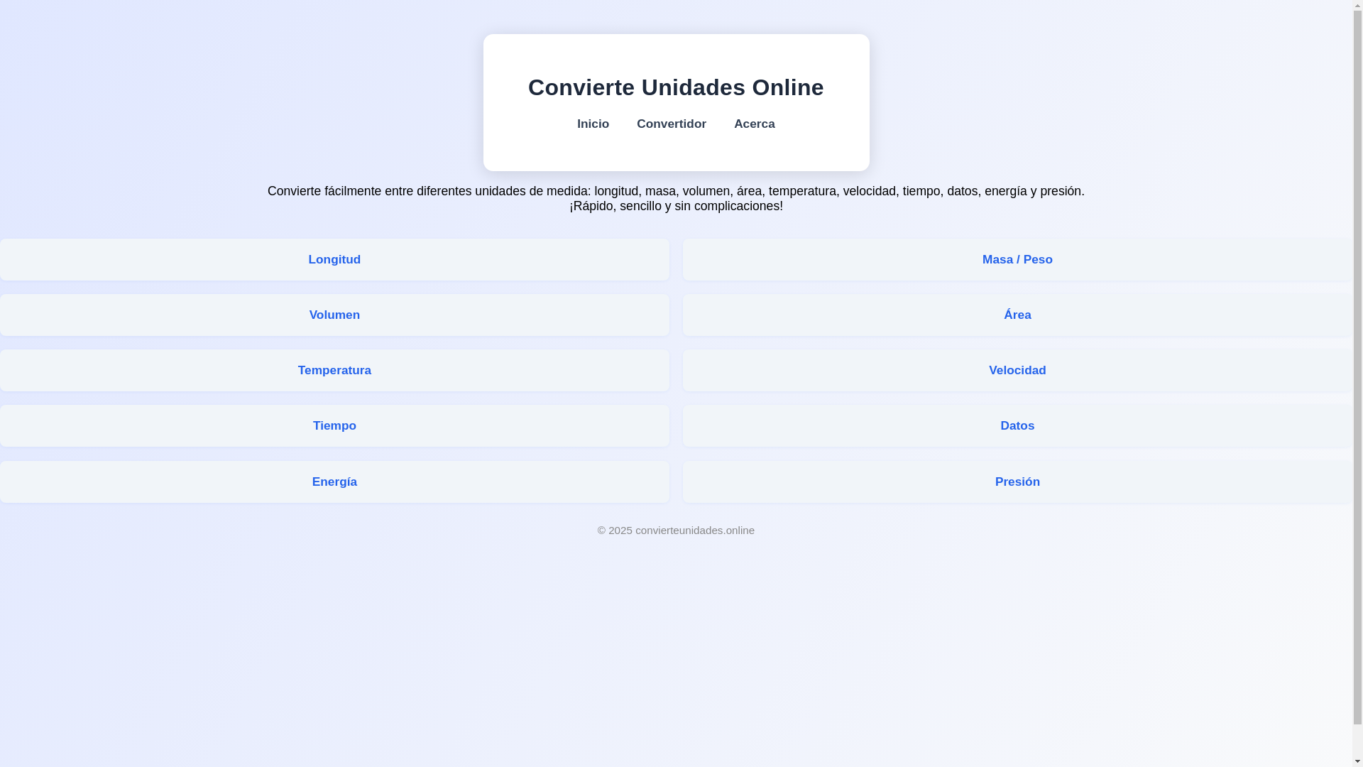 website screenshot of https://convierteunidades.online/