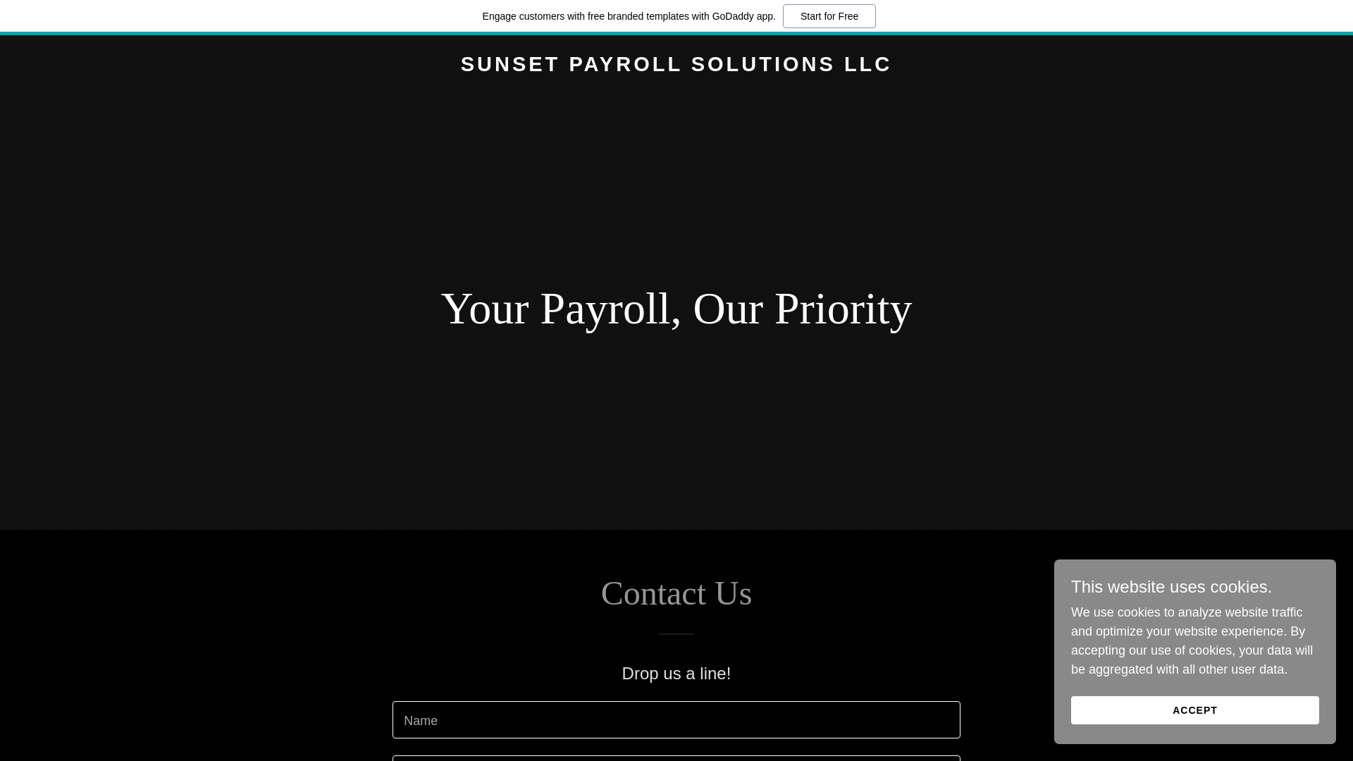 website screenshot of https://sunsetpayroll.com/