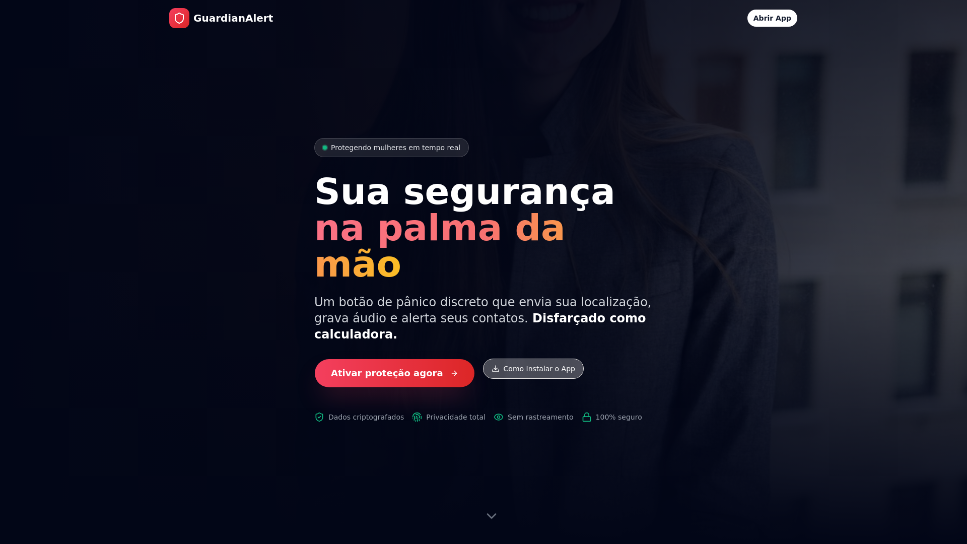 website screenshot of https://guardianalert.pro