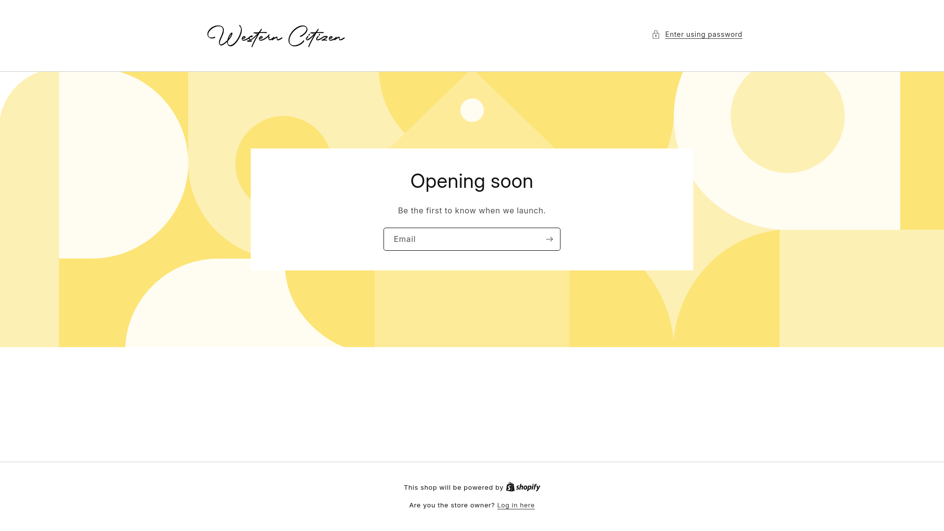 website screenshot of https://westerncitizen.shop/