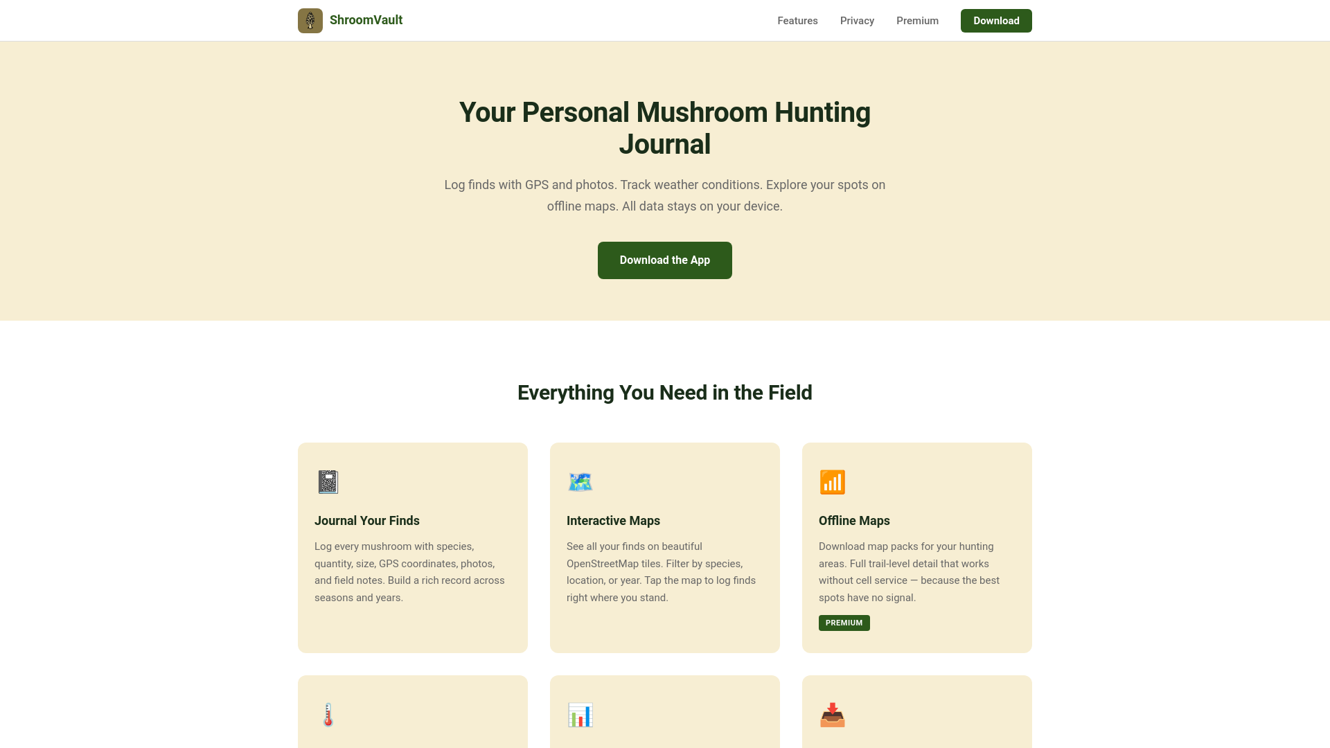 website screenshot of https://shroomvault-site.pages.dev/