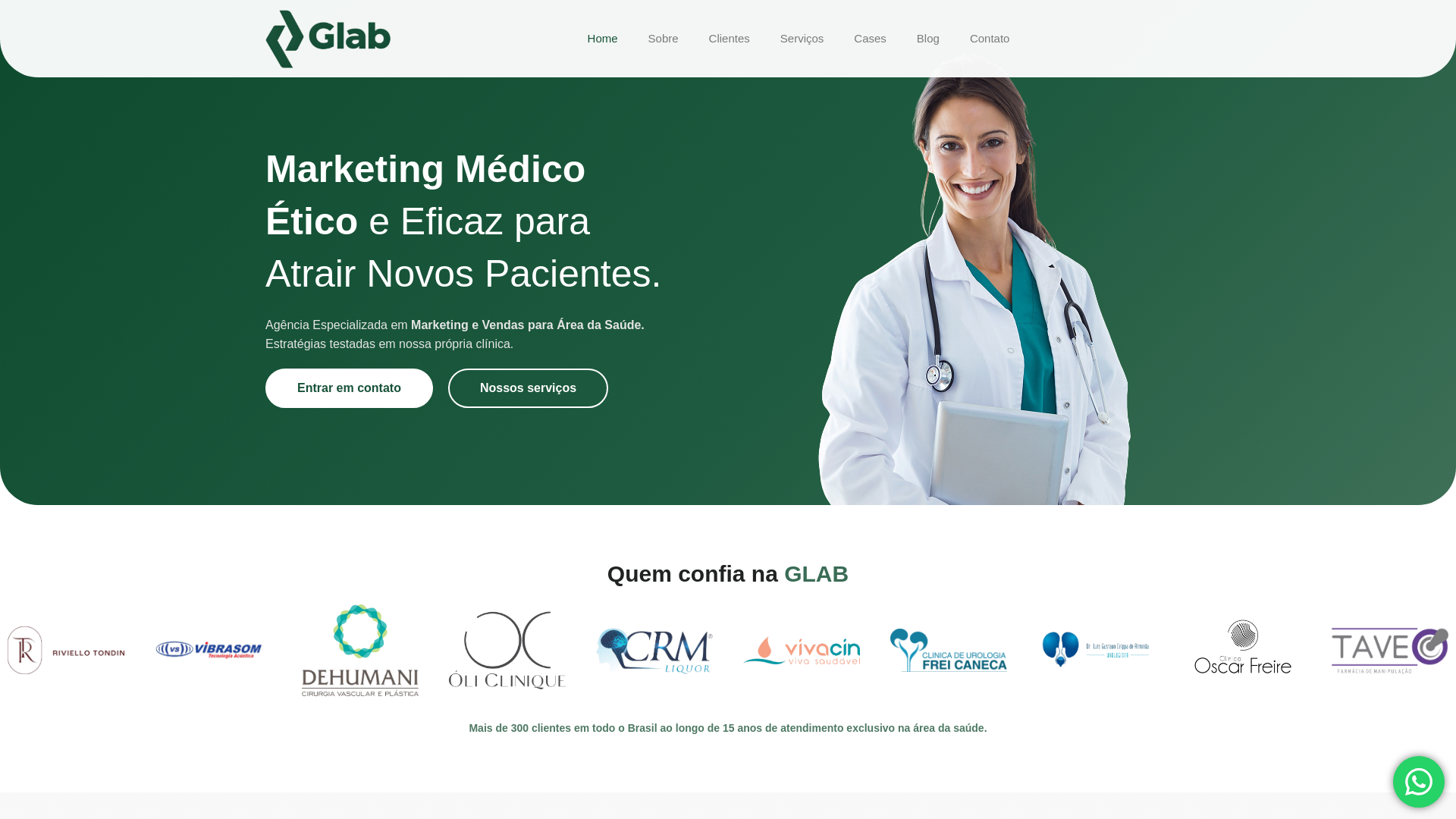website screenshot of https://glabmarketing.com.br/