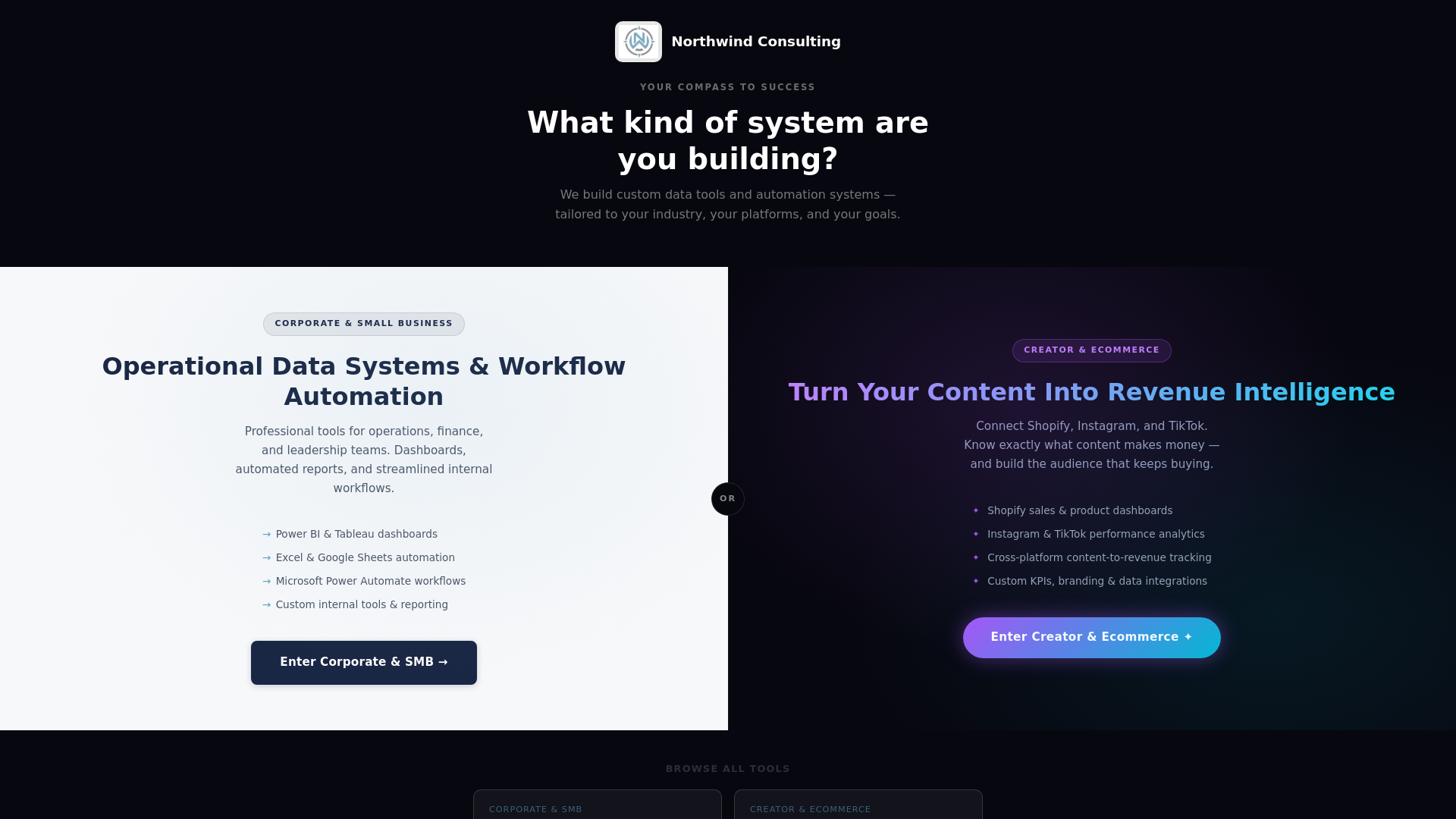 website screenshot of https://northwind-website.pages.dev/