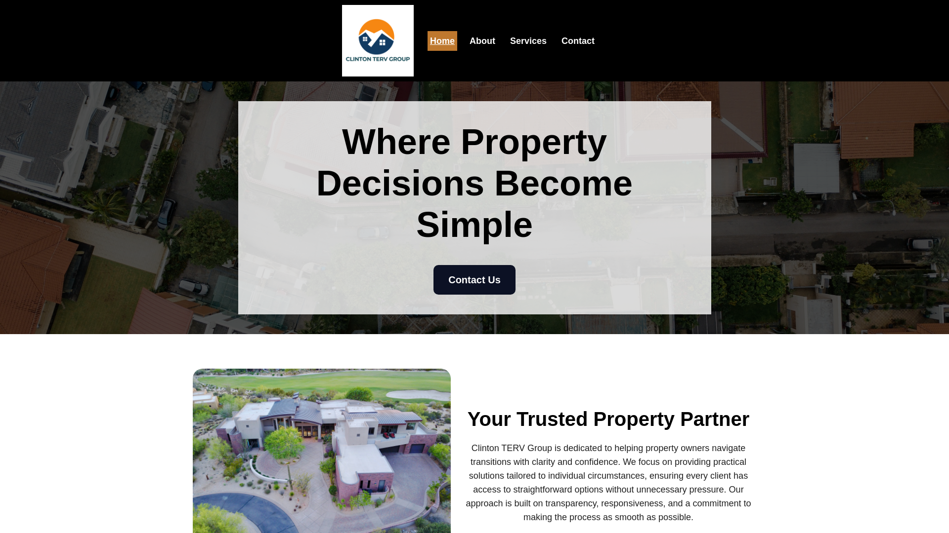 website screenshot of https://clintontervgroup.com
