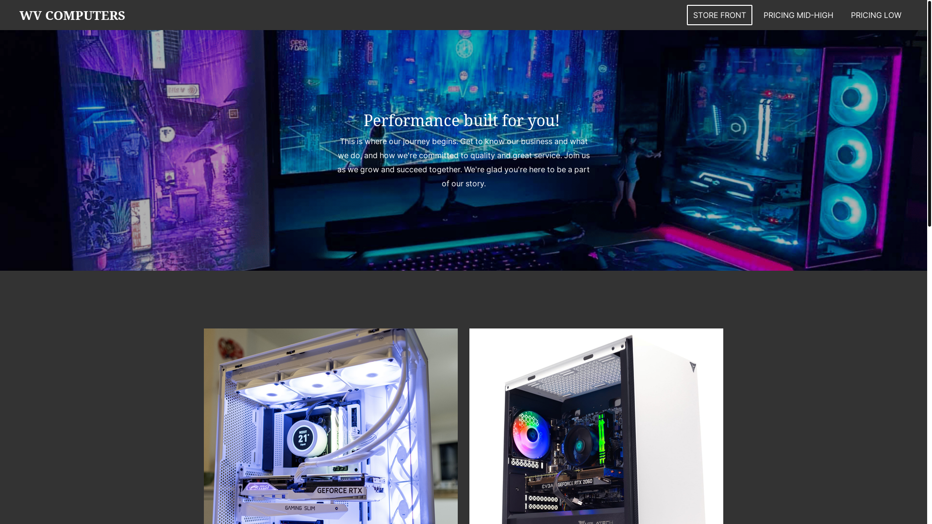 website screenshot of https://wvcomputers.net/