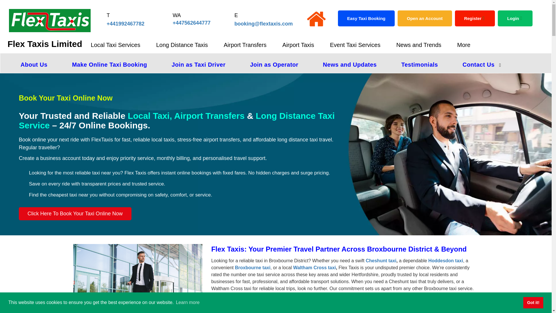 website screenshot of https://nationaltaxicompany.co.uk/