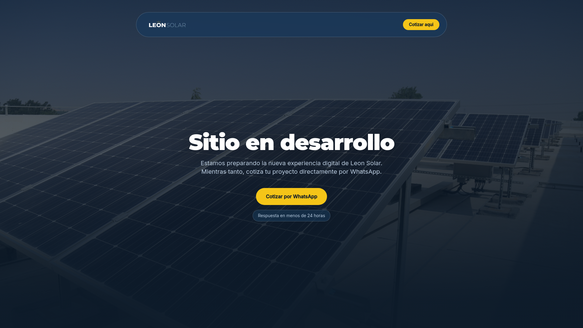 website screenshot of https://leonsolar.cl/