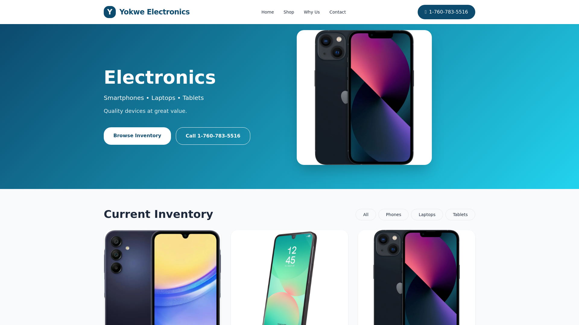 website screenshot of https://yokweelectronics.pages.dev/