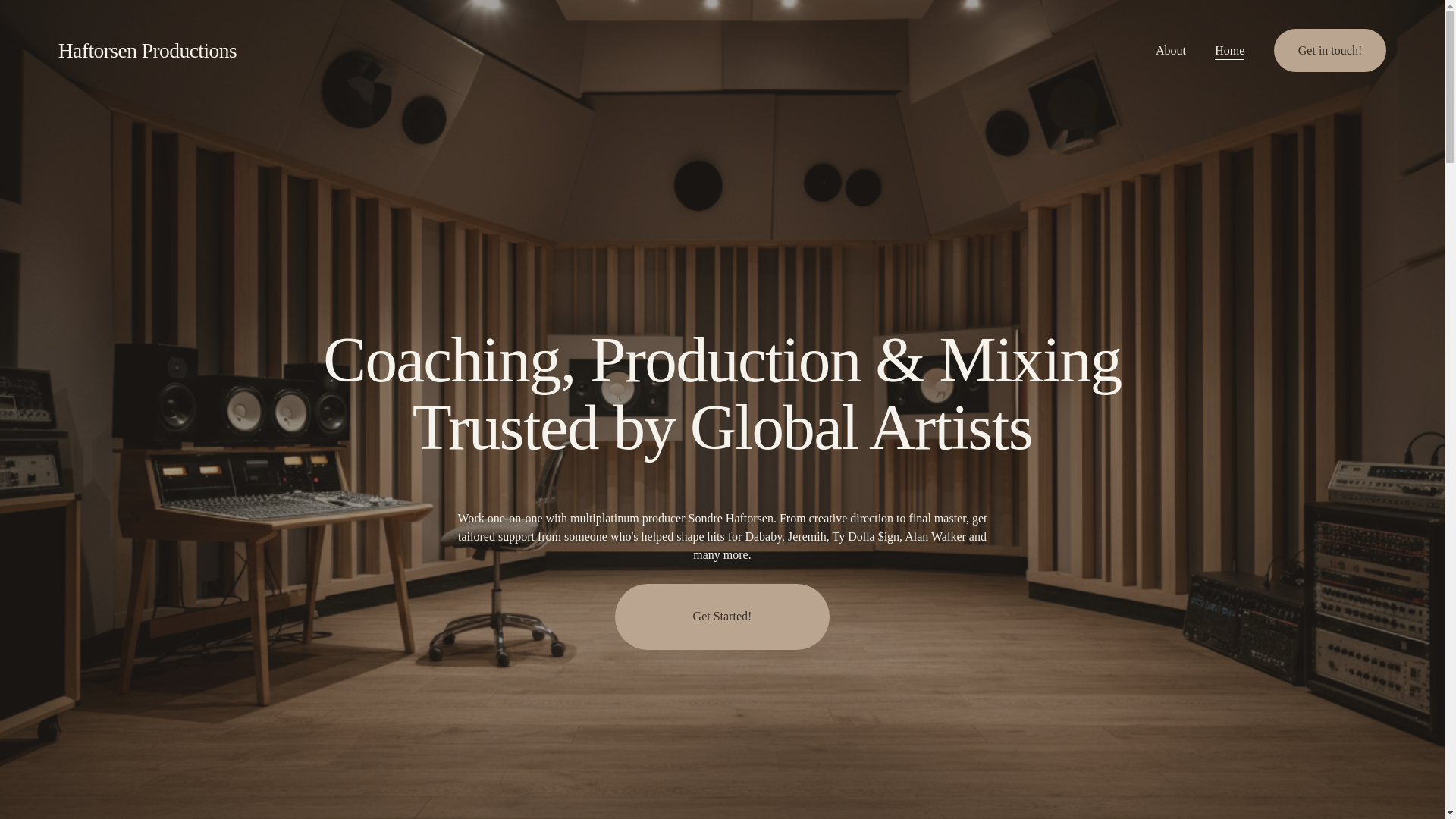 website screenshot of https://haftorsenproductions.com/