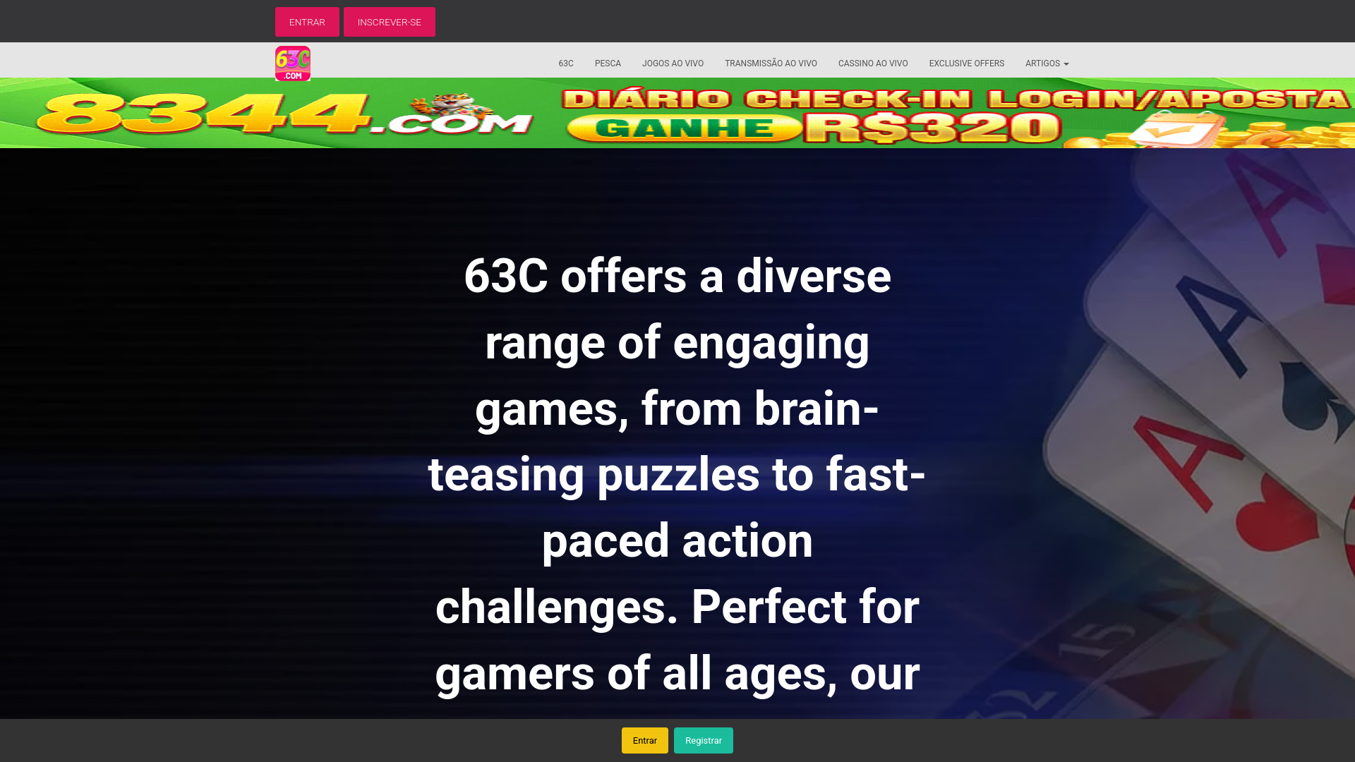 website screenshot of https://63cgames.com