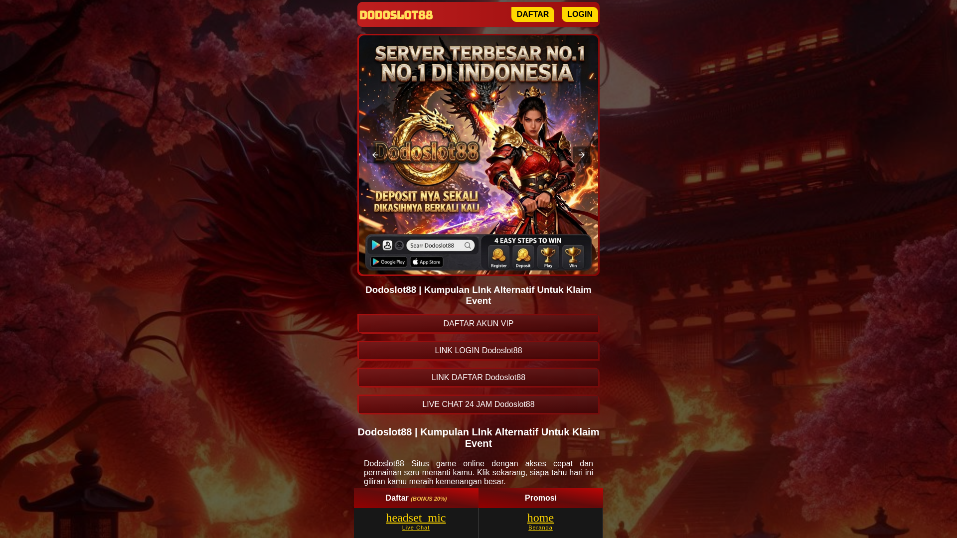 website screenshot of https://logindodoslot88.pages.dev/