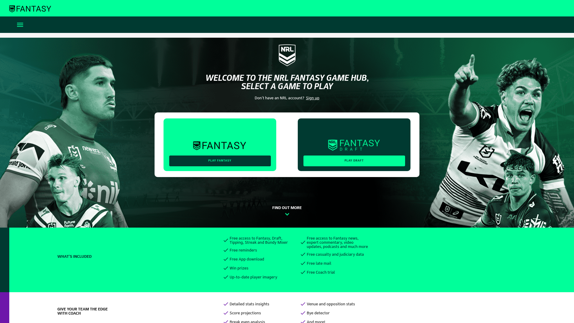 website screenshot of https://fantasy.nrl.com/fantasy/team