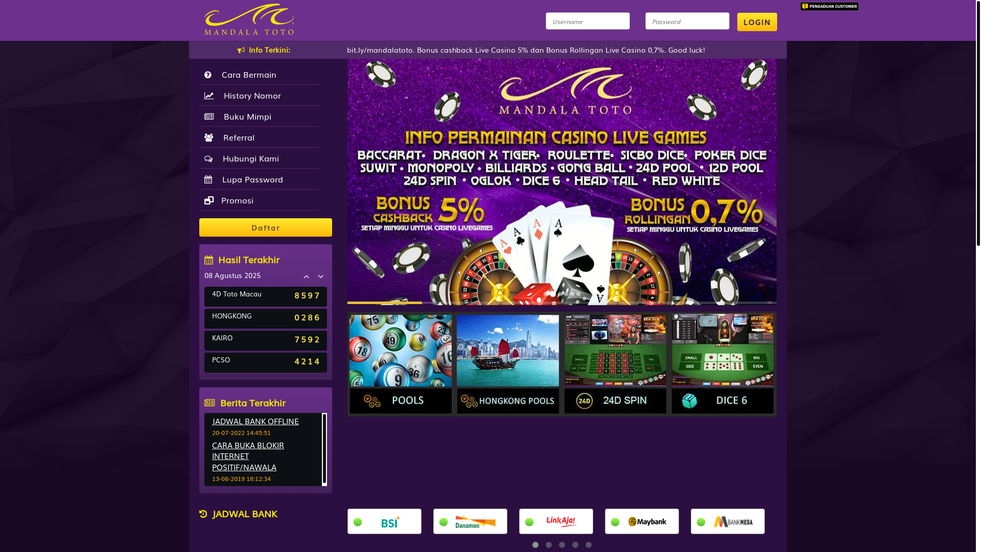 website screenshot of https://mandala-king.com/