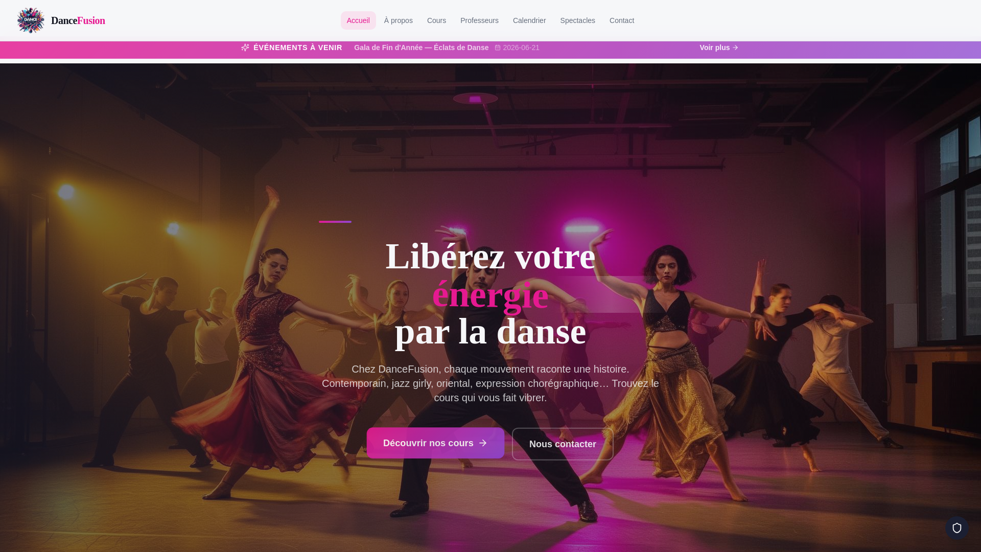 website screenshot of https://dance--fusion.com/