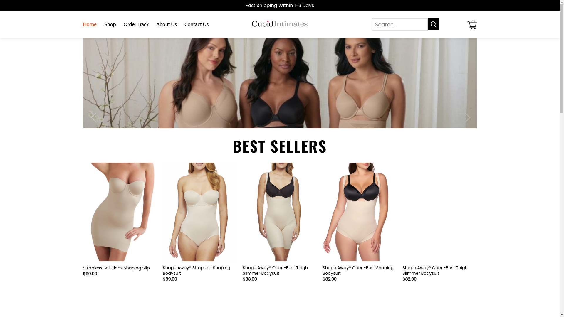 website screenshot of https://thecupidintimates.shop/
