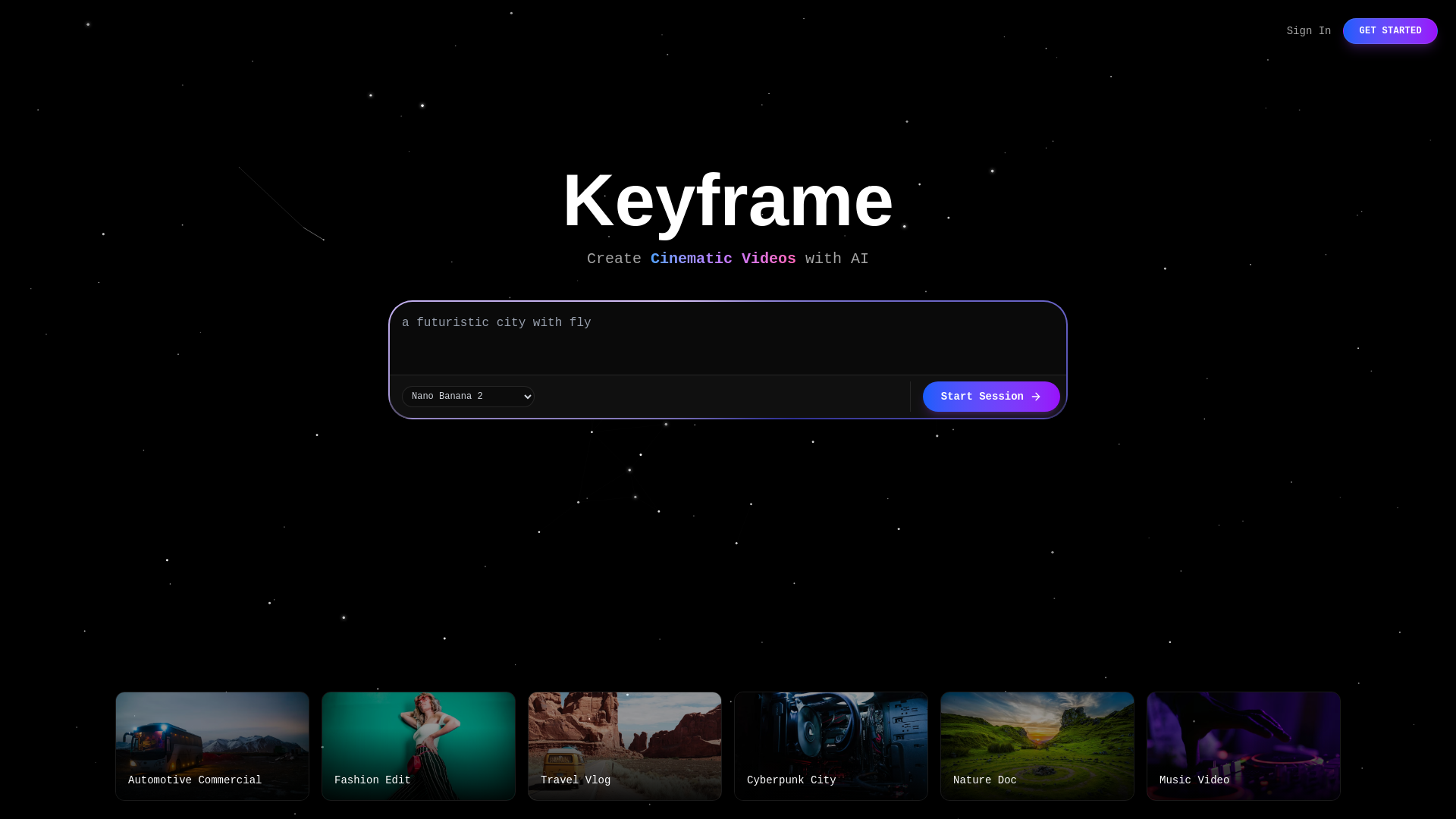 website screenshot of https://allkeyframe.xyz/