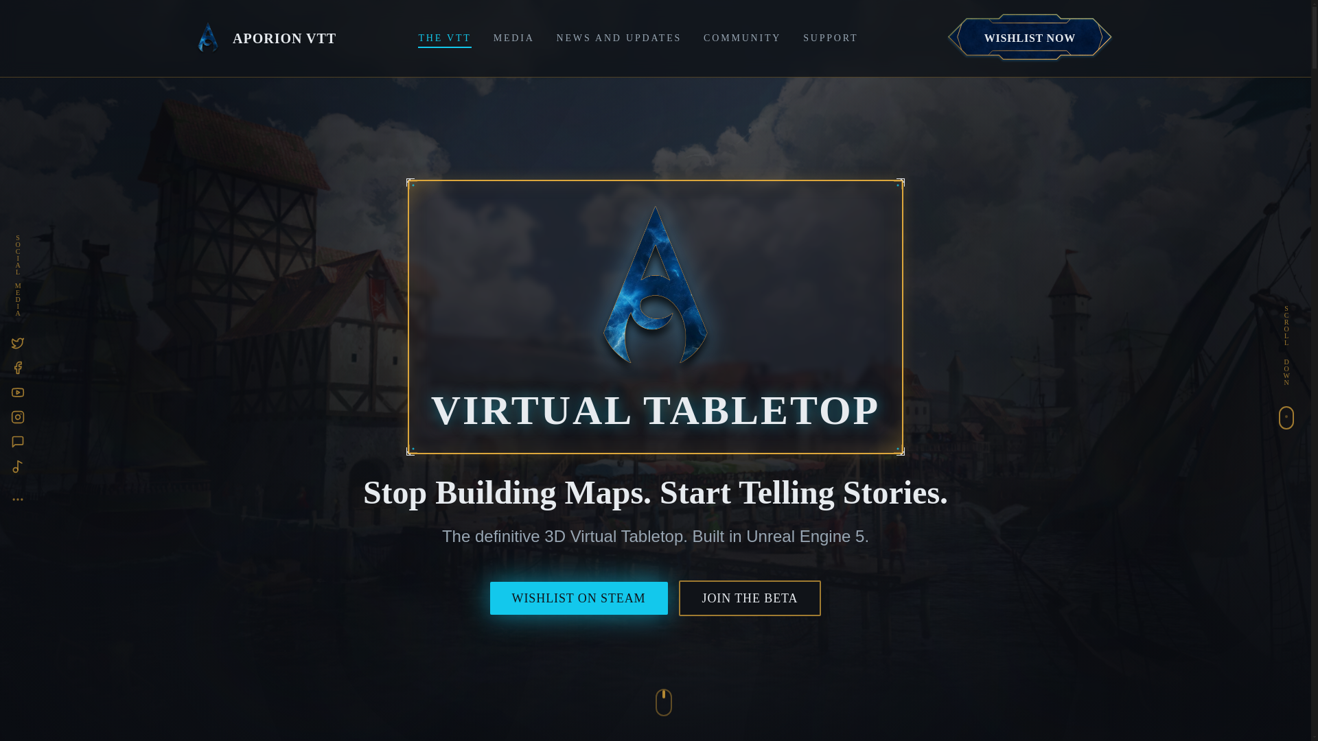 website screenshot of https://aporionvtt.com/