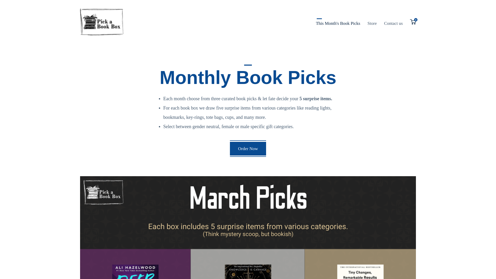 website screenshot of https://pickabookbox.co.za/