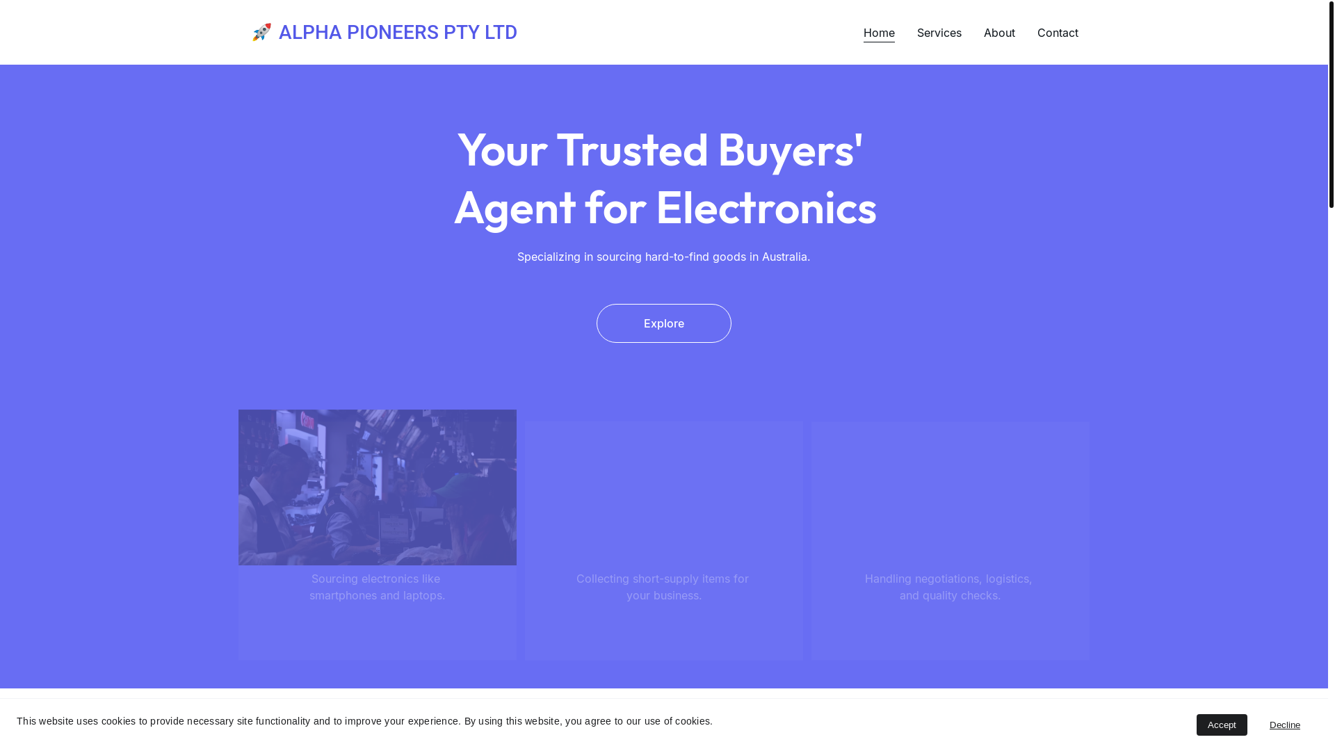website screenshot of https://alphapioneers.com.au/