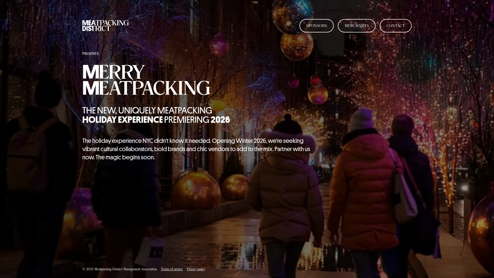 website screenshot of https://madeinmeatpacking.com