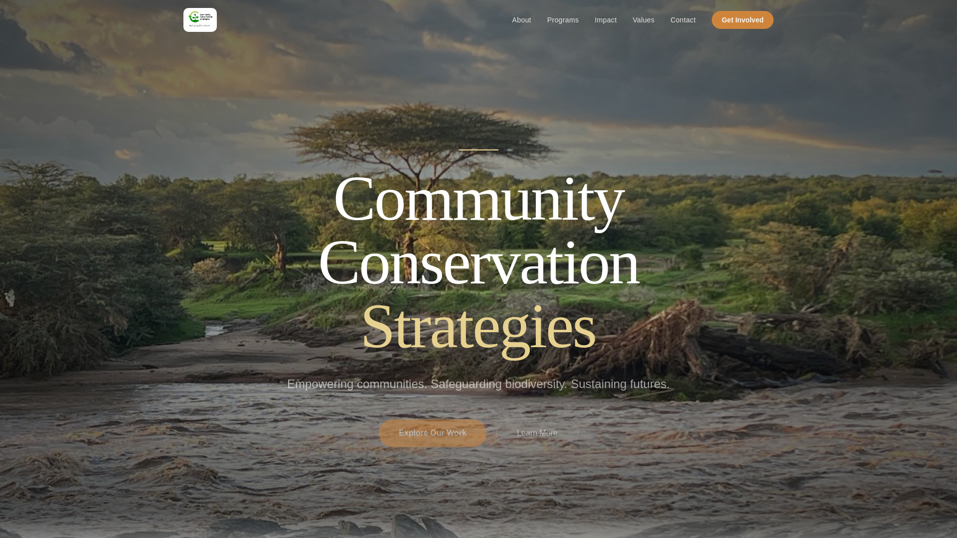 website screenshot of https://communityconservationstrategies.org/
